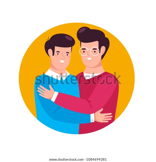 Two Gay Men Hug Each Other Stock Vector Royalty Free 1084694381 Shutterstock 2933