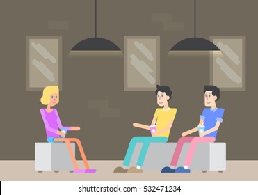 two gay men on a conversation with a family psychologist. psychologist talk