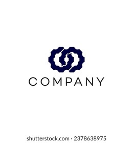 Two gear industrial infinity engineering  logo design ideas royalty free image template 