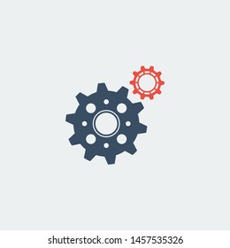 two gear, vector icon or pictogram