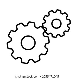 two gear wheel vector icon