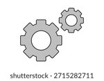 Two gear wheels machinery. Vector icon symbol