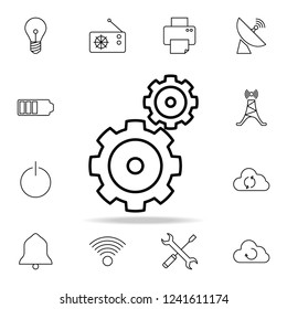two gears icon. Detailed set of simple icons. Premium graphic design. One of the collection icons for websites, web design, mobile app