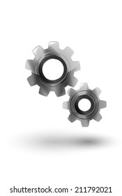 two gears icon settings isolated