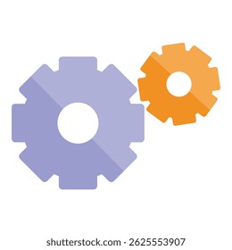 Two gears interlocking representing the concept of teamwork and collaboration