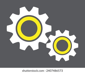 Two gears, larger and smaller.