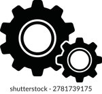 Two gears meshing icon vector illustration