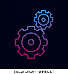 Two gears nolan icon. Simple thin line, outline vector of web icons for ui and ux, website or mobile application