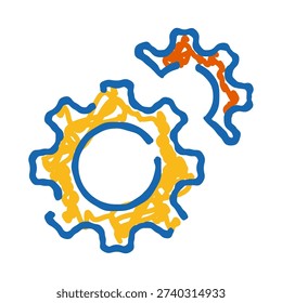 Two gears, one intact and one broken, symbolizing concepts of engineering, mechanical failure, solution, teamwork, and moving forward in a changing system