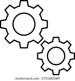 Two gears outline icon engineering and mechanics illustration - Powered by Shutterstock - Get 15% off with code: PIKWIZARD15