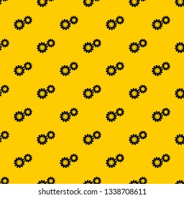 Two gears pattern seamless vector repeat geometric yellow for any design