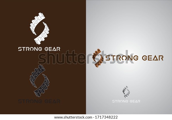 Two gears shape organized to an\
appearance of letter S vector logo designed in\
illustrator