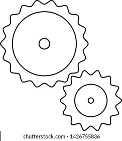 Two gears simple icon on white background. Vector EPS 10