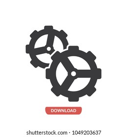 Two gears vector icon