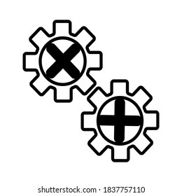 
two gears vector icon symbol