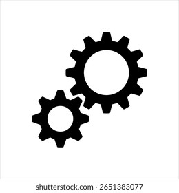 Two gears wheel with flat design style. cog wheels vector illustration. Customer technical support, optimization and workflow icon. UI symbol.