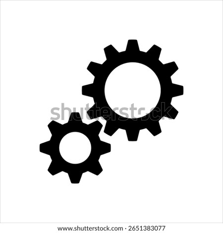Two gears wheel with flat design style. cog wheels vector illustration. Customer technical support, optimization and workflow icon. UI symbol.