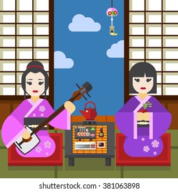 Two Geisha tea ceremony