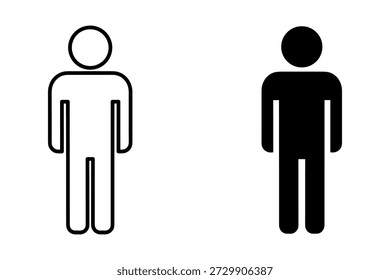 Banheiro neutro de dois sexos, um branco e um preto na silhueta de fundo branco