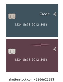 Two generic  credit cards or debit cards are seen isolated 