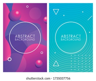 two geometric colorful abstract backgrounds. vector illustration design