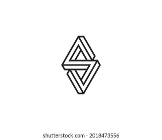 Zwei geometrische Dreiecke zusammen werden zum S-Logo