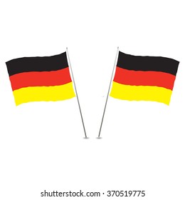 Two German flag on a white background