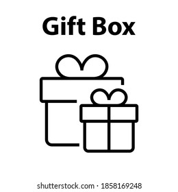 Two Gift Box Line Icon Gifts for Christmas and New Year Holidays Editable Simple Icons