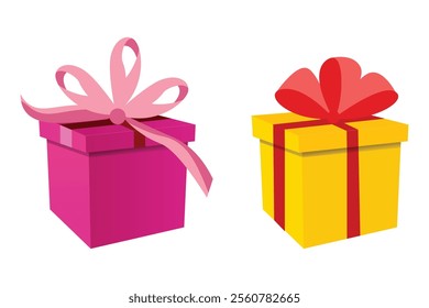 two gift box set with ribbon for  black Friday, valentines, Christmas, mother's day and birth day present  surprise box 