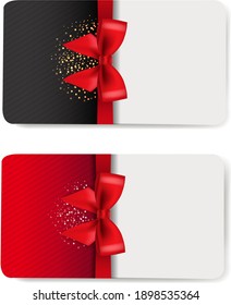 Two Gift Cards Set Isolated White Background With Gradient Mesh, Vector Illustration