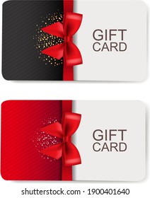 Two Gift Cards Set Isolated White Background With Gradient Mesh, Vector Illustration