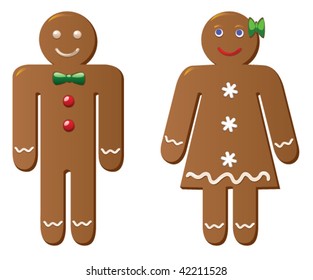 two gingerbread cookies