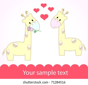 Two giraffe in love