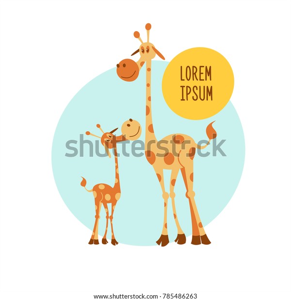 Deux Girafe Illustration Vectorielle Jolie Girafe De Image Vectorielle De Stock Libre De Droits