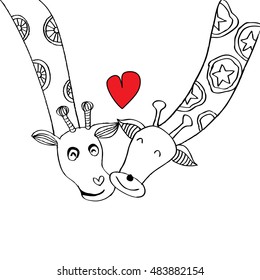 Two giraffes cartoon.