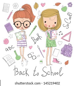 School Girl Pencil Sketch Images Stock Photos Vectors Shutterstock