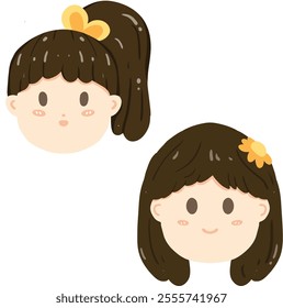 two girls with cute hair design