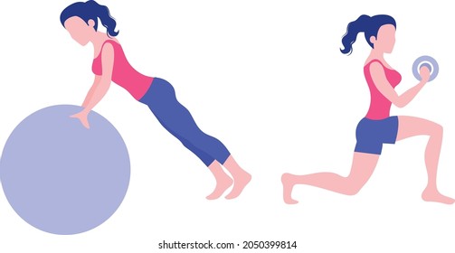 Dos chicas haciendo ejercicio, una con bobalicón y la otra con estiramiento.