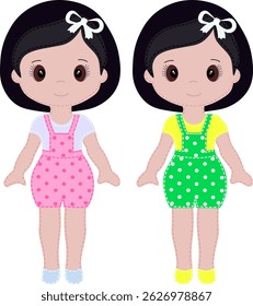 two girls dolls vector image without background