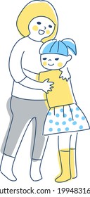Two girls hugging each other