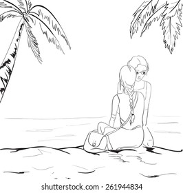 two girls on the beach
