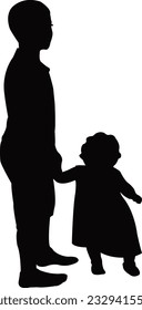 two girls playing , silhouette vector