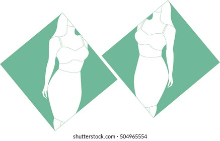 two girls in a rhombus