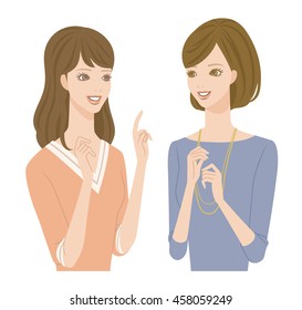 Two girls talking