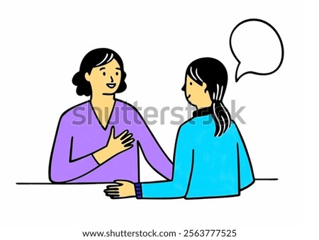 Two girls talking and gossiping.