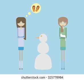 Two Girls in winter