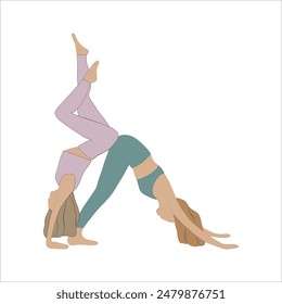 Zwei Mädchen in Yoga-Pose
