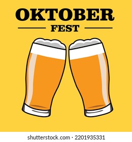 zwei Glas Bier oktober fest Vektordesign