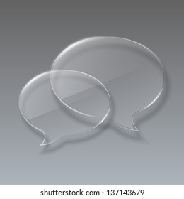 Two Glass bubbles speech on gray background. Eps10 vector illustration