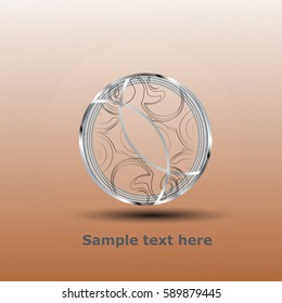 Two glass crescent (semicircle) with the pattern for background or logo name company, vector